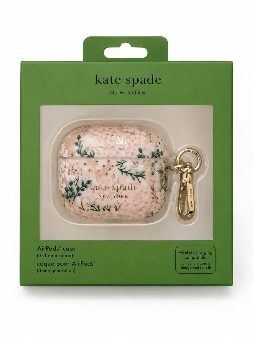 kate spade Pink Floral AirPods Case 3rd generation wireless chanrgung compatible